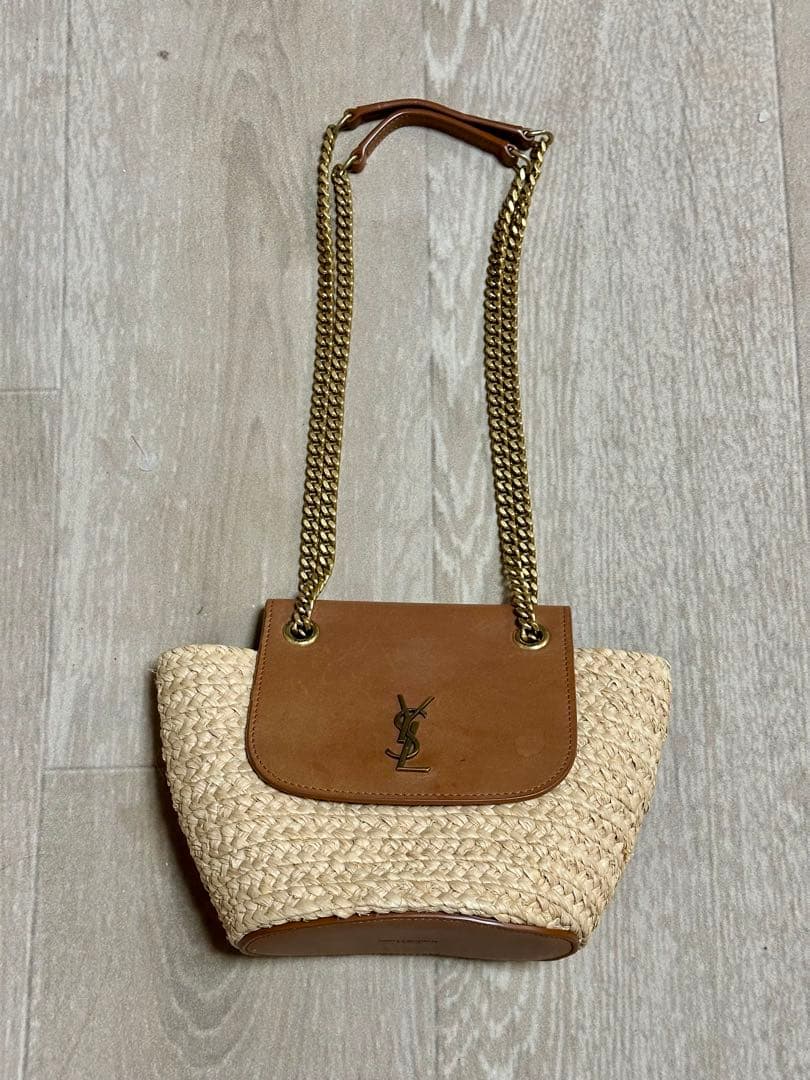 【つくね】サンローランマノンMINIラフィア2wayかごバッグ
