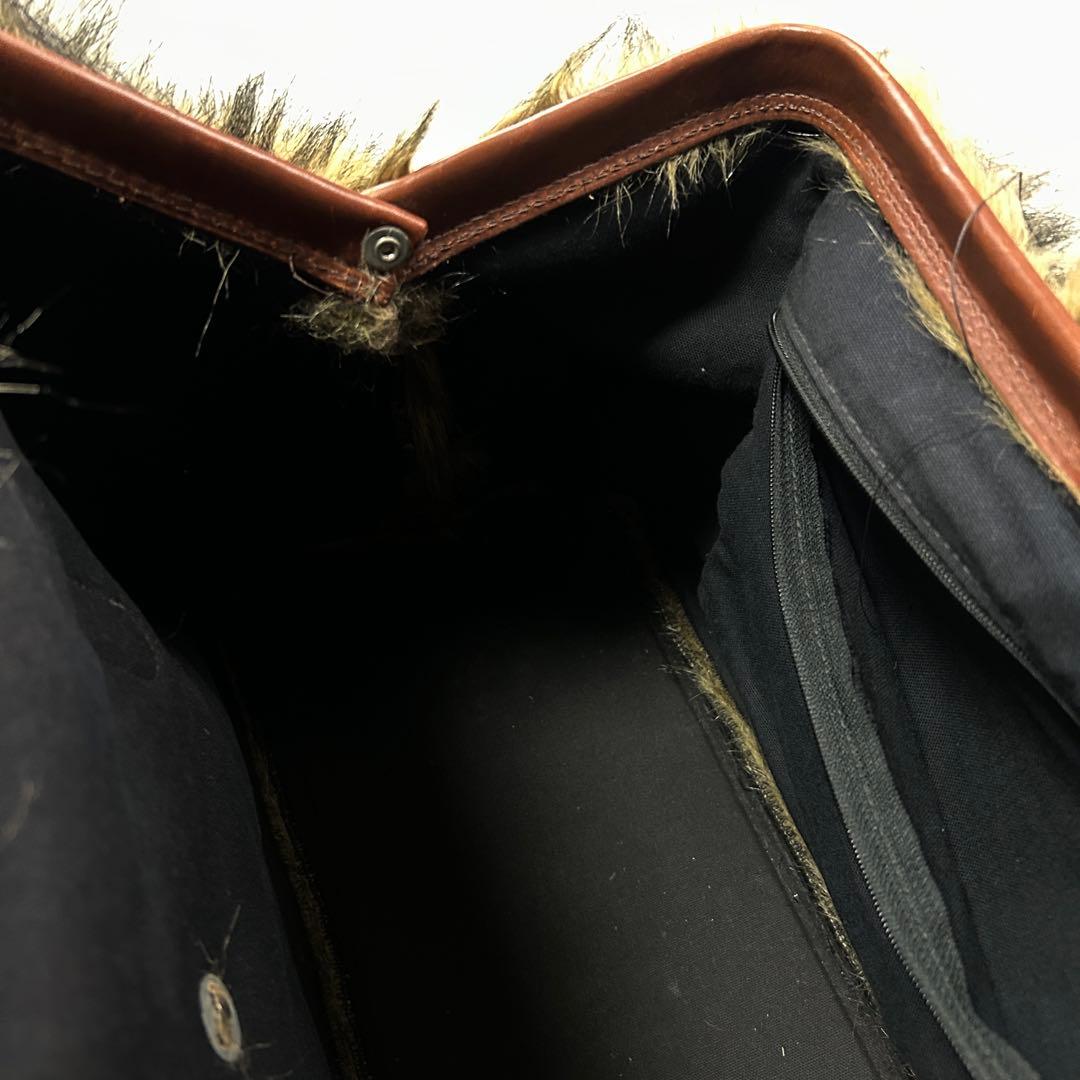 バッグ 70s vintage faux fur leather boston bag