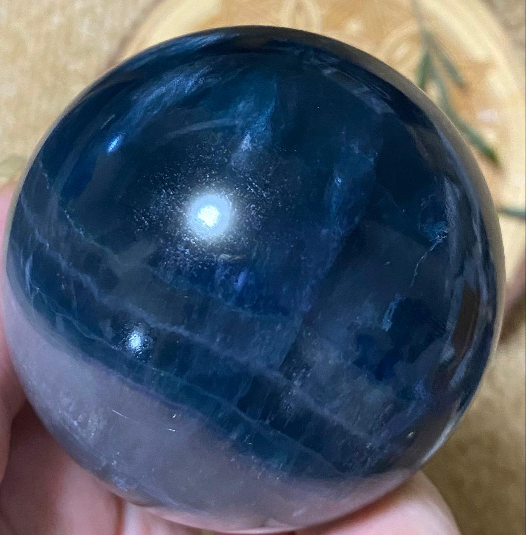 ★ブルー✖ホワイト★フローライト★ラビットヘア★キラキラ オーロラ 虹★スフィア