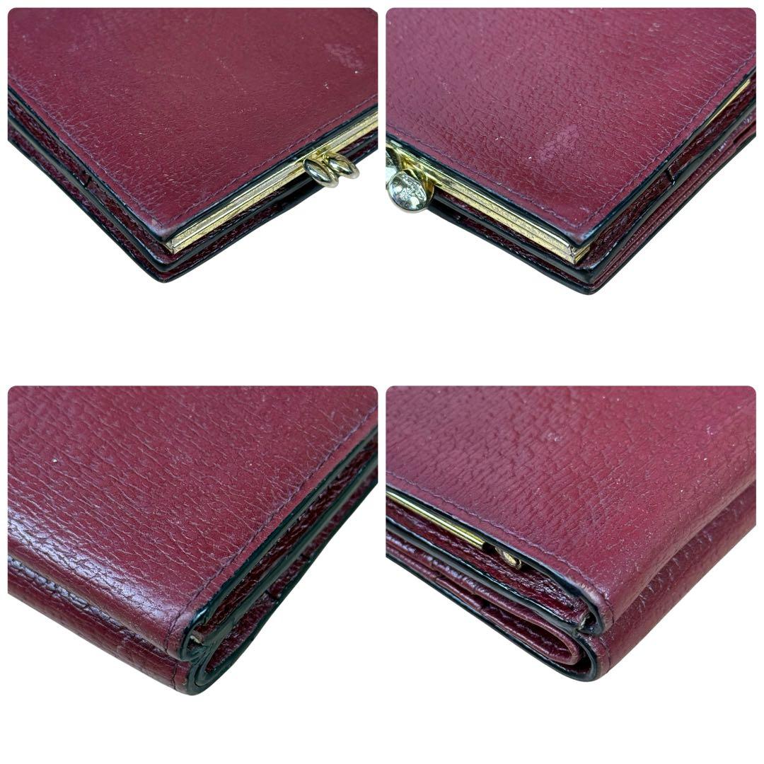 ヴィヴィアンウエストウッド がま口折り財布 オーブロゴ レザー ボルドー Y2K