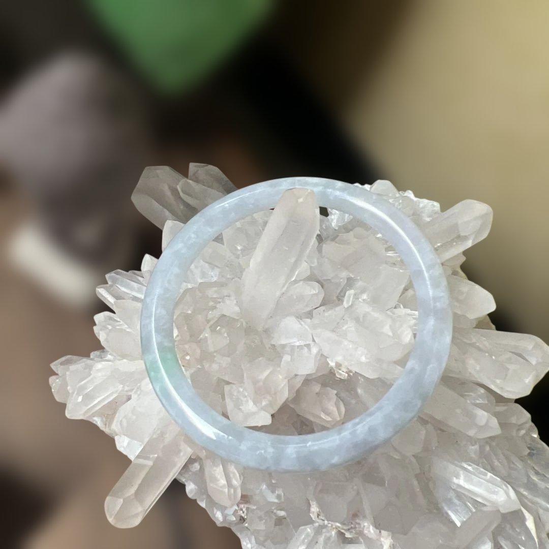 本翡翠、氷糯種丸型バングル　〜55