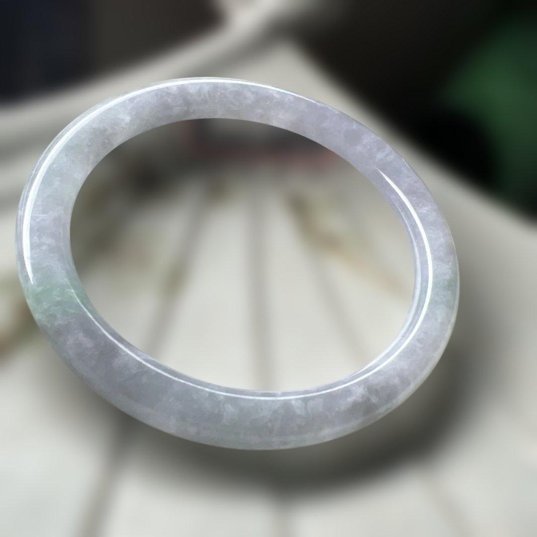 本翡翠、氷糯種丸型バングル　〜55