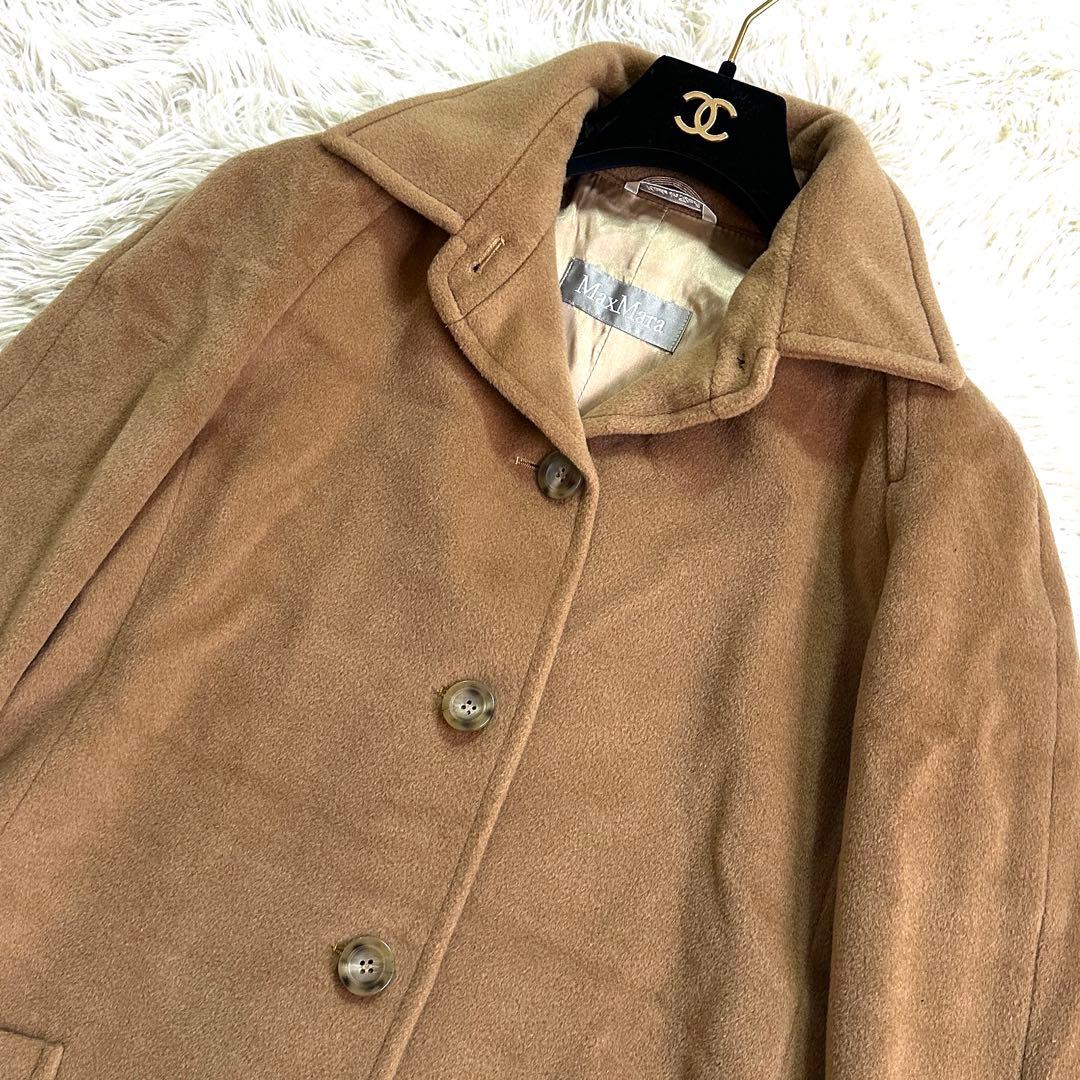 高級ライン銀タグ✨マックスマーラ ロングコート キャメル ウール 大きいサイズ