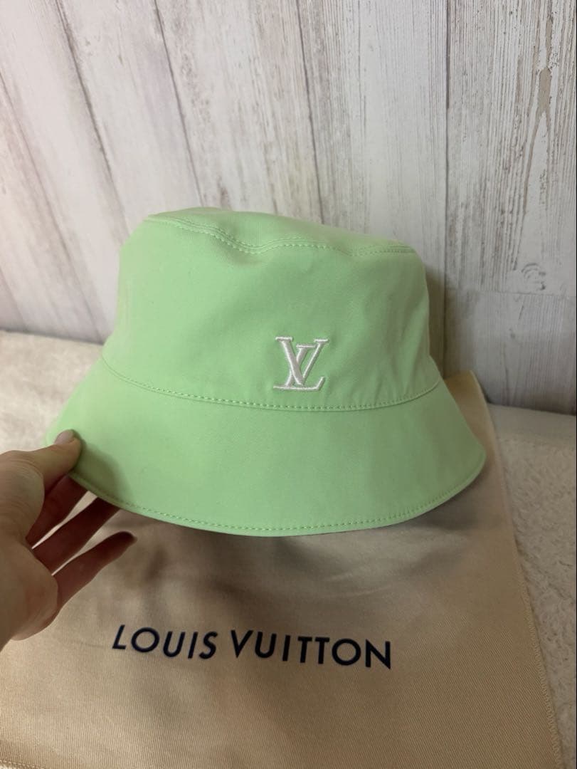 LOUIS VUITTON バケットハット ネイビー ミントグリーン