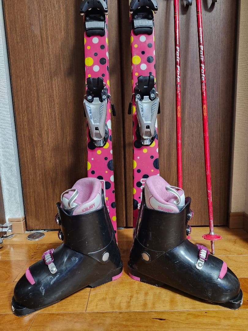 送料無料 スワロー　ジュニア用スキーセット130cm ブーツ22cm　ストック