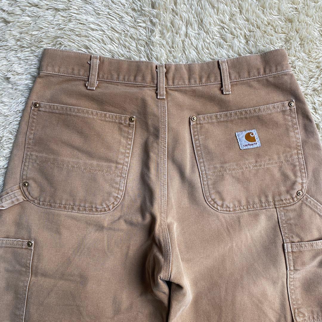【USA製】カーハート ダブルニー W32 L30 ダンガリーフィット ブラウン