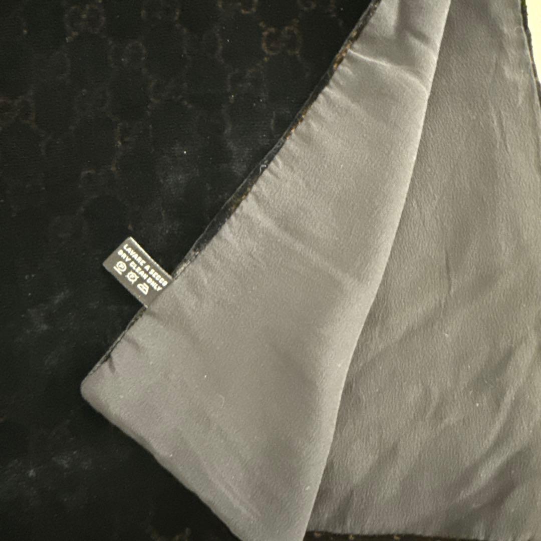 GUCCI ブラック ベロアxシルク ストール　スカーフ