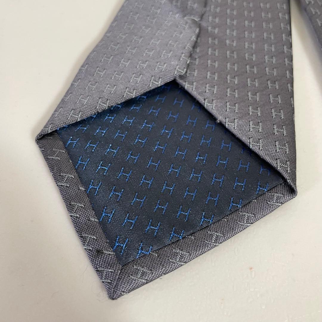 t*y様 HERMES グレーパープル Hロゴ ネクタイ