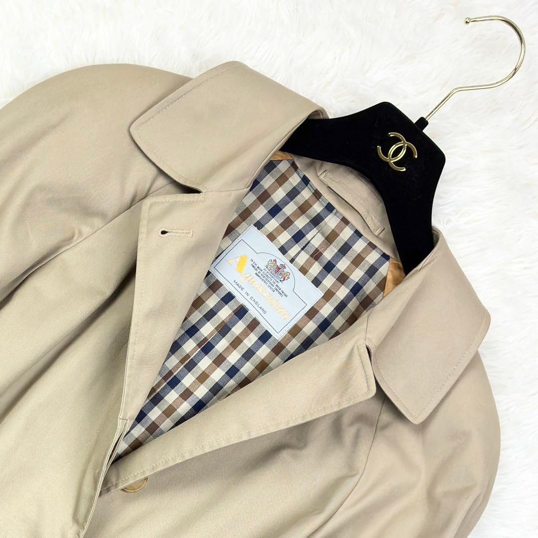 極美品　アクアスキュータム　マキシ丈　ボリューム袖　シングルトレンチコート　M
