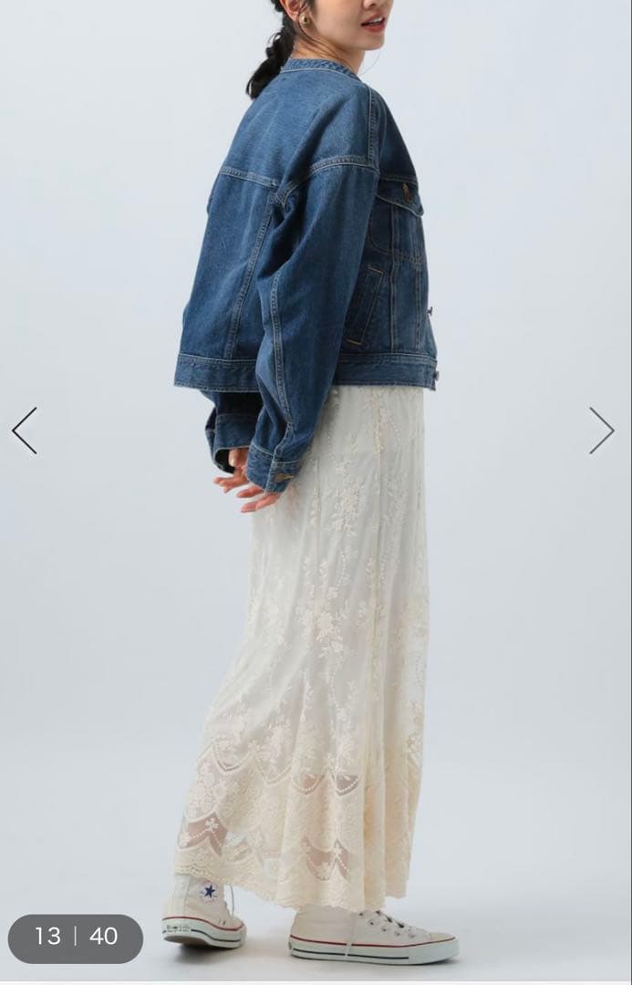 激レア　サンプル品　ノーカラーデニムジャケット　Lee(リー)別注アイテム