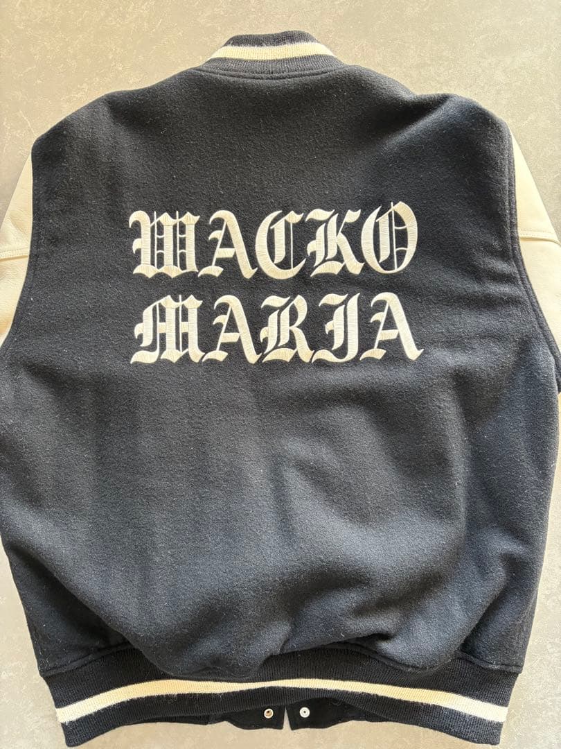 WACKO MARIA LEATHER VARSITY JACKET スタジャン