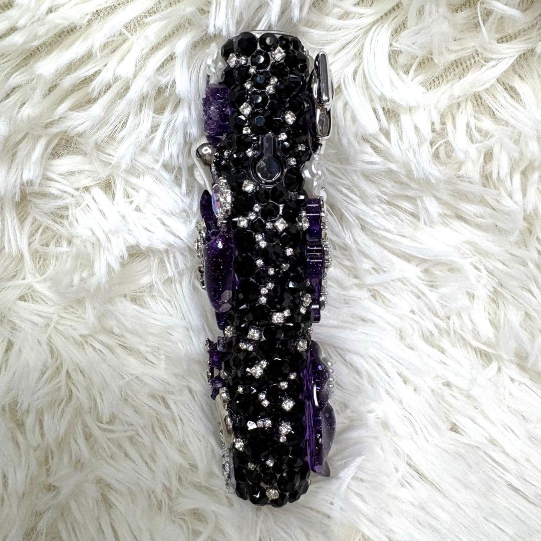 IQOS アイコス　イルマワン　イルマi ケース　デコ　ラメパープル×ブラック