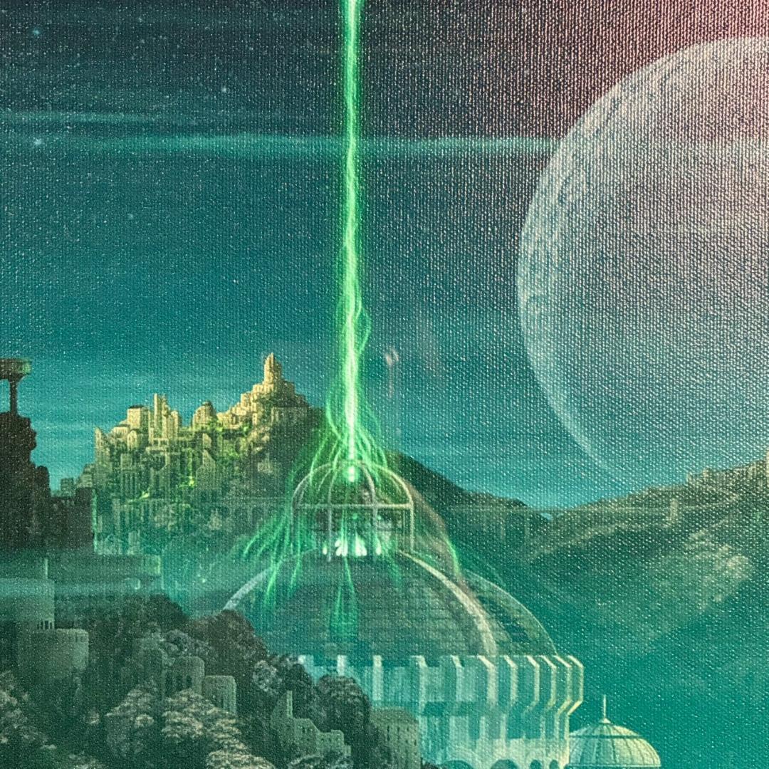 【うに】美品 内尾和正「憶の露」キャンバスジークレー 大作 直筆サイン入