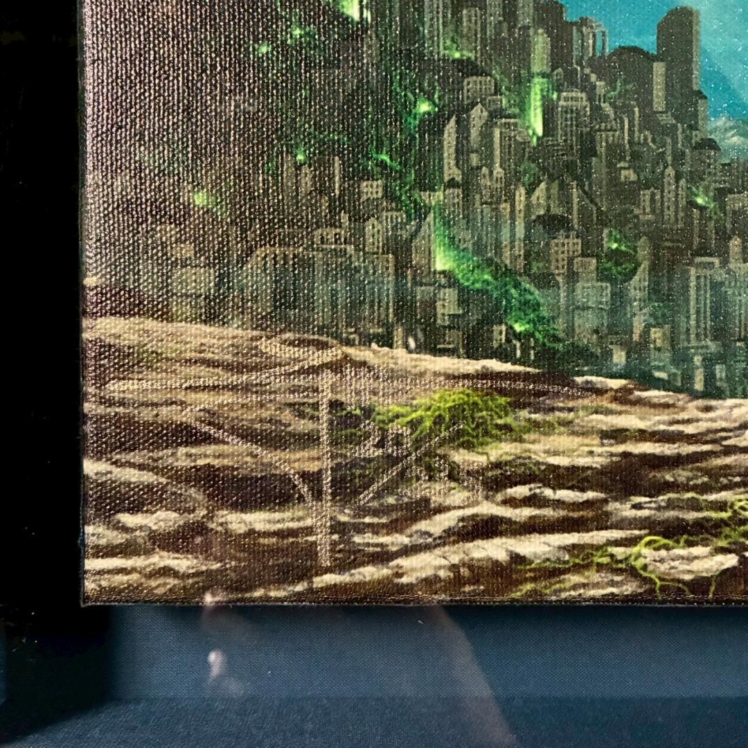 【うに】美品 内尾和正「憶の露」キャンバスジークレー 大作 直筆サイン入