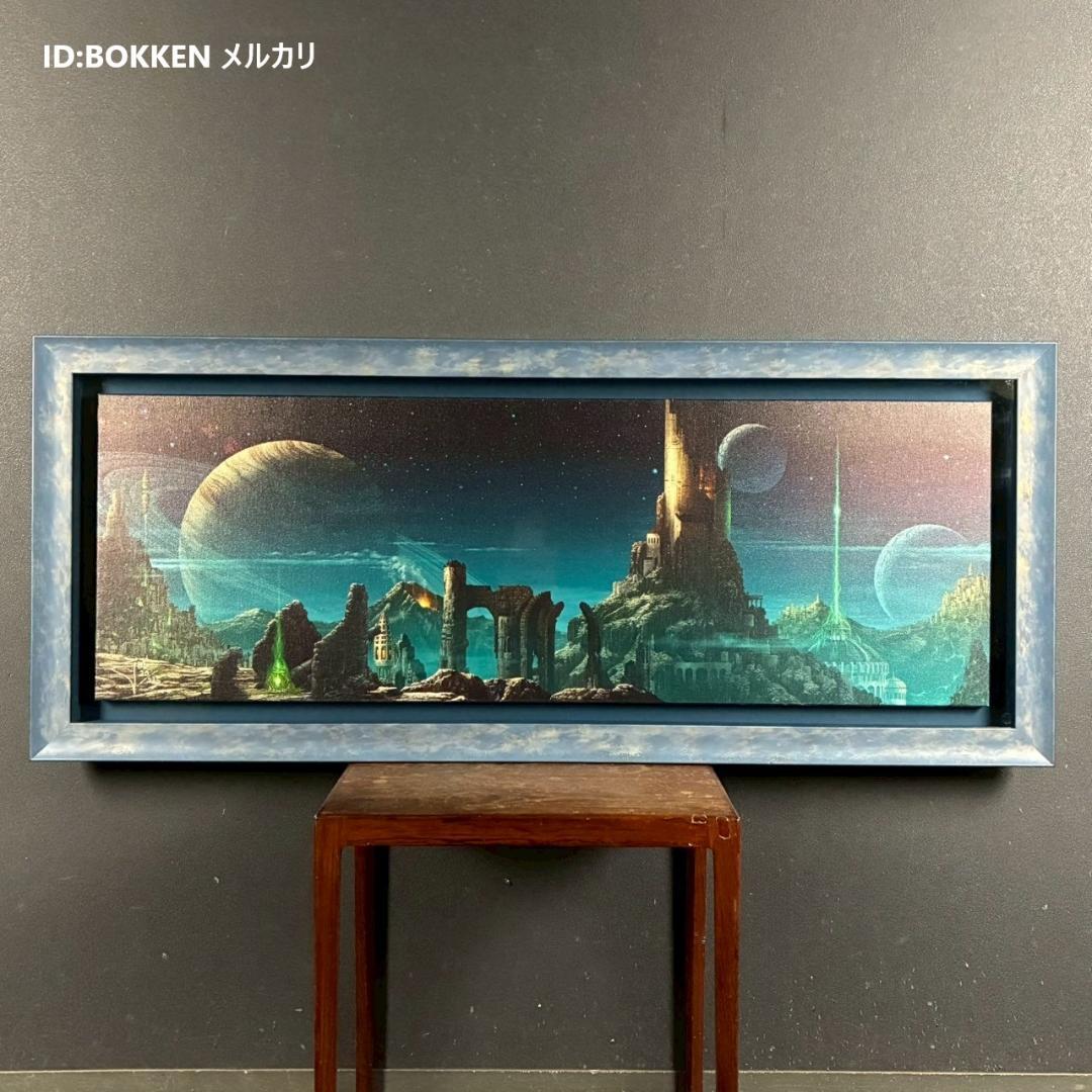 【うに】美品 内尾和正「憶の露」キャンバスジークレー 大作 直筆サイン入