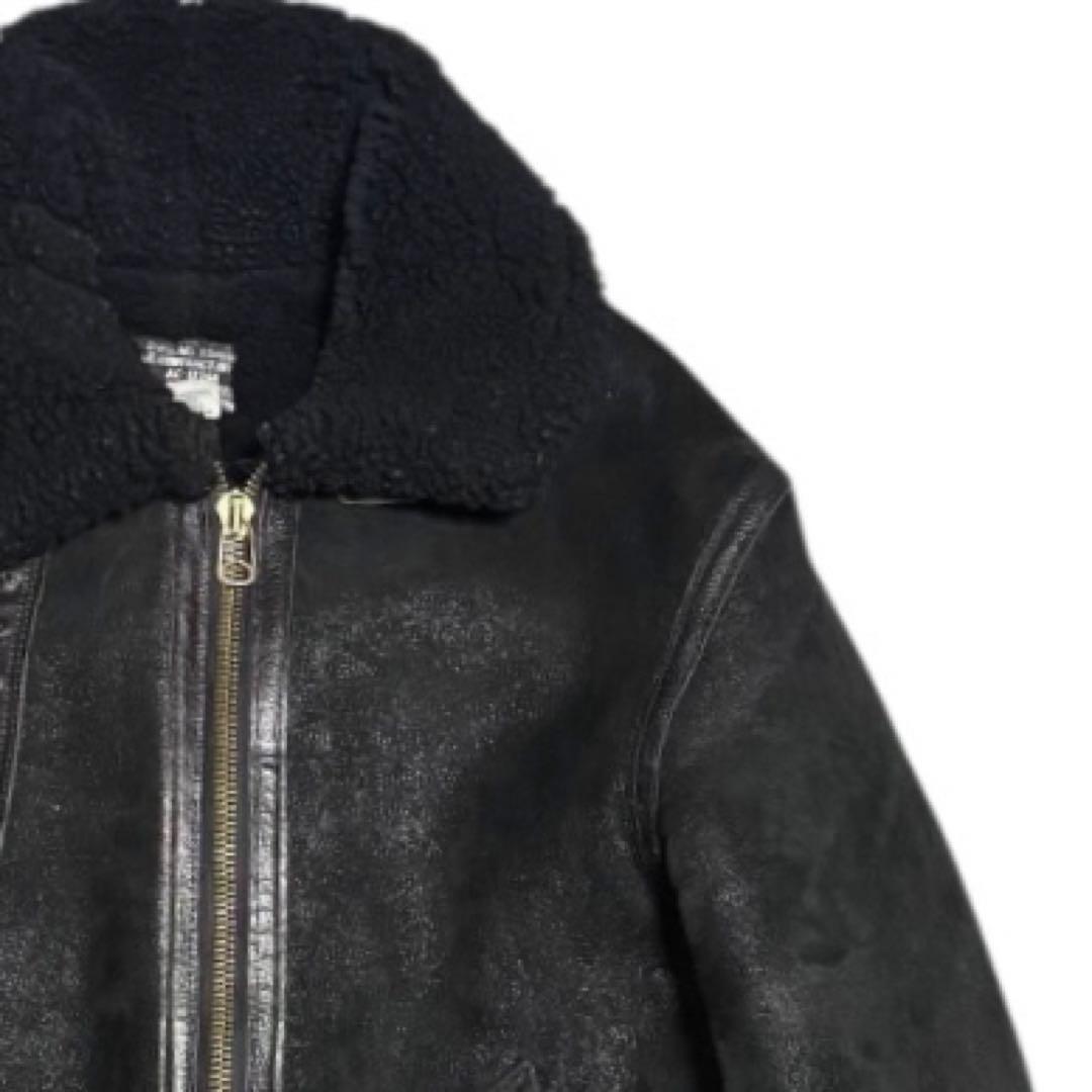 AVIREX 米国製 B-3 ボンバージャケット ブラックボア ムートン 38