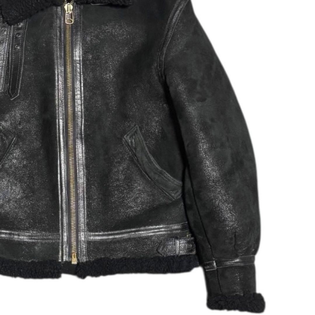 AVIREX 米国製 B-3 ボンバージャケット ブラックボア ムートン 38