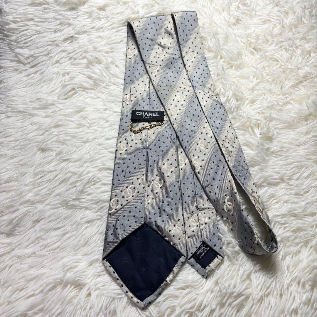 【美品】CHANEL ネクタイ　ココマーク　CC柄