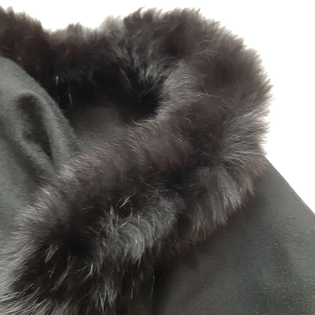 ジャンニロジュディチェ ポンチョ ケープ カシミヤ100 フォックス　黒　40