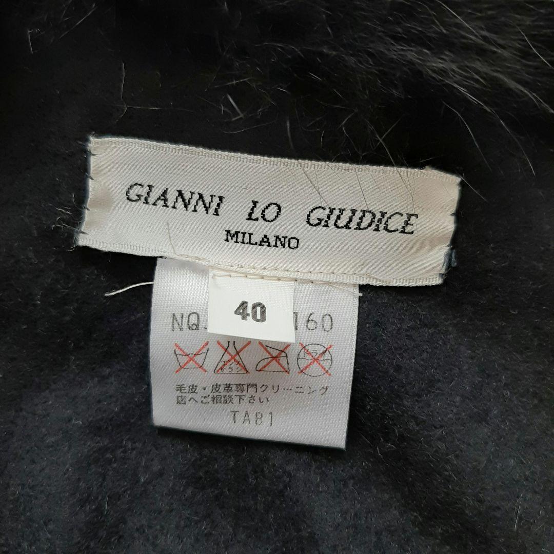 ジャンニロジュディチェ ポンチョ ケープ カシミヤ100 フォックス　黒　40