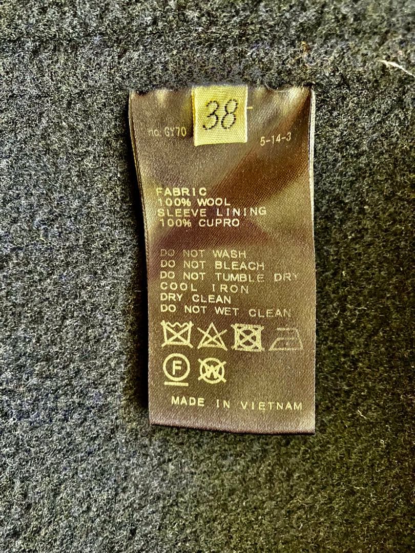 ドゥーズィエムクラスMUSE ノーカラーロングコート　ネイビー　38