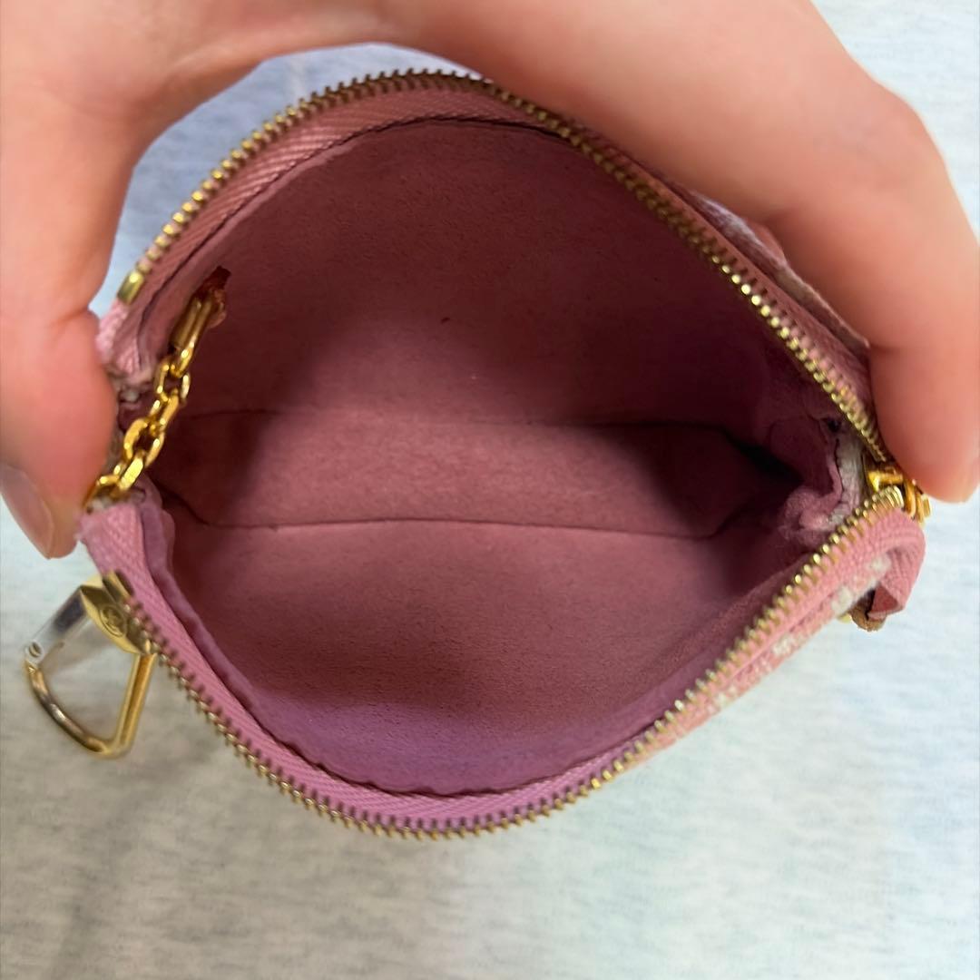 LOUIS VUITTON ピンク キーケース　デニム生地