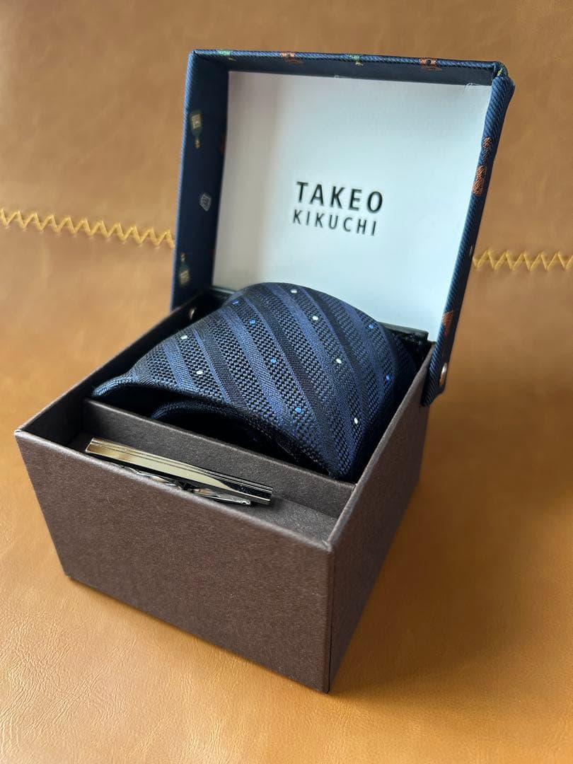 TAKEO KIKUCHI ネイビー ネクタイ 3点ギフトセット