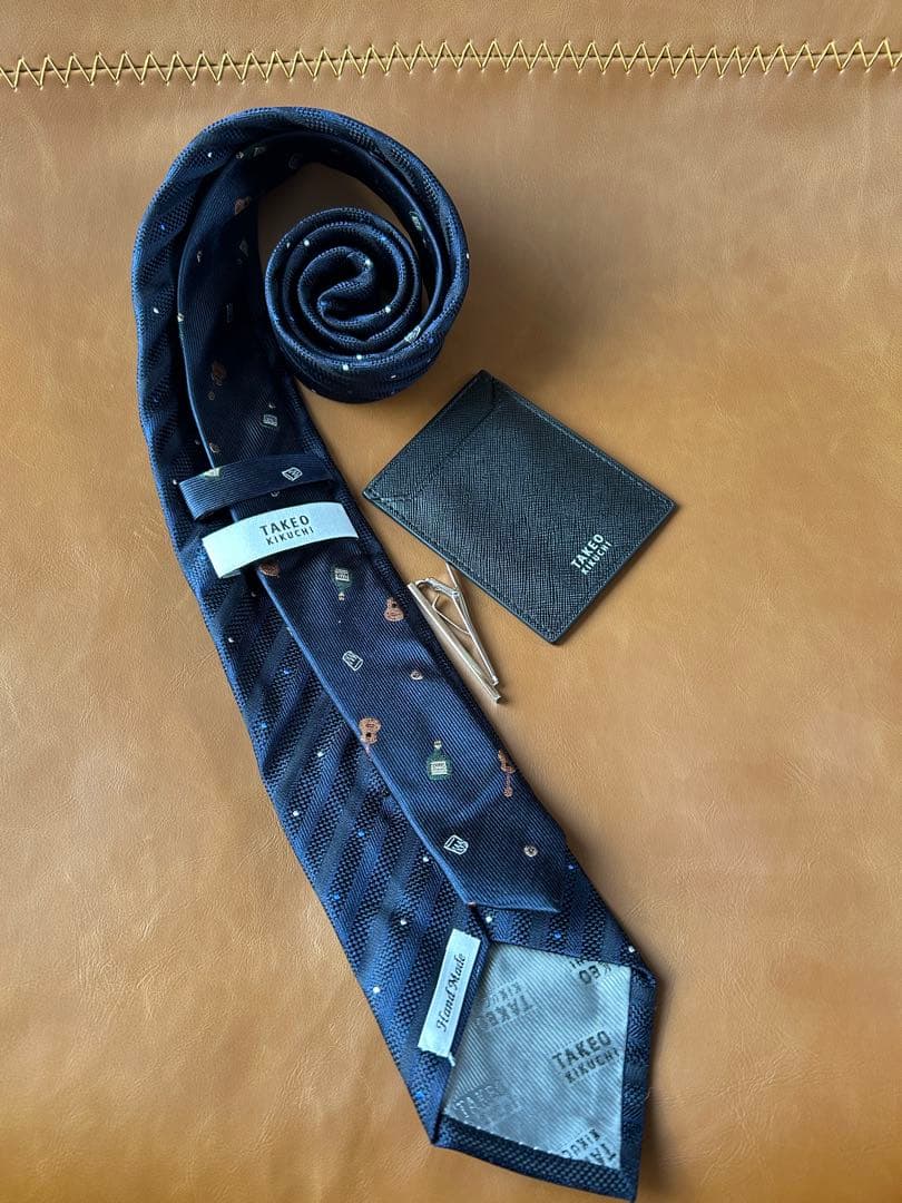 TAKEO KIKUCHI ネイビー ネクタイ 3点ギフトセット