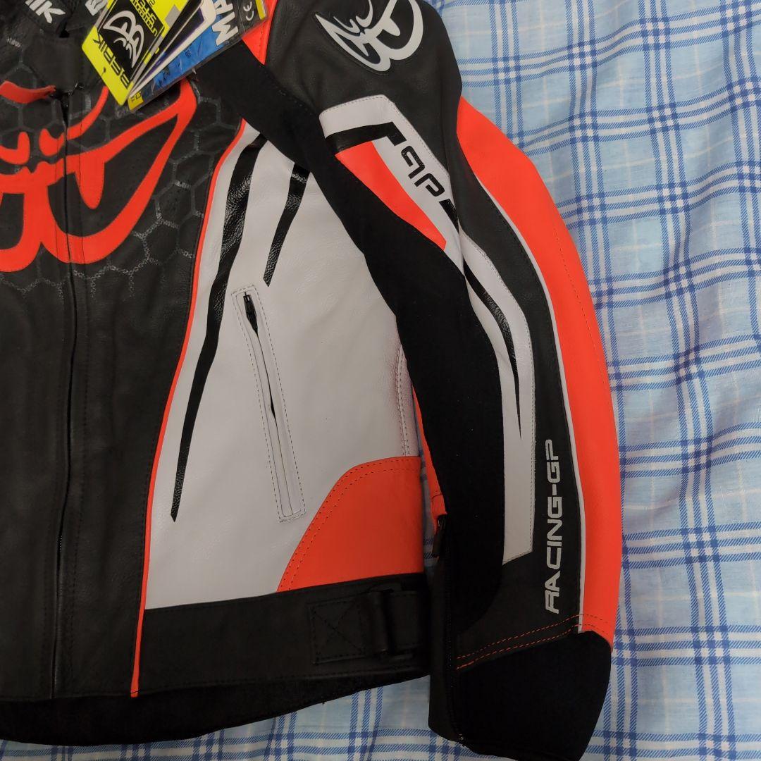 新品　ベリック　レザージャケット　52サイズ　黒／白／赤　LL　BERIK