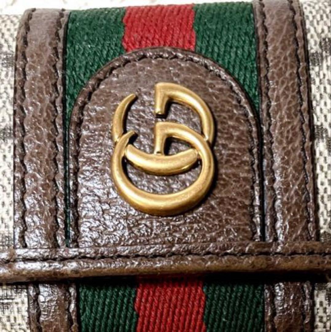 極美品　GUCCI オフィディア　GGマーモント　シェリー　キーケース