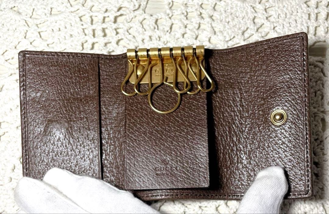 極美品　GUCCI オフィディア　GGマーモント　シェリー　キーケース