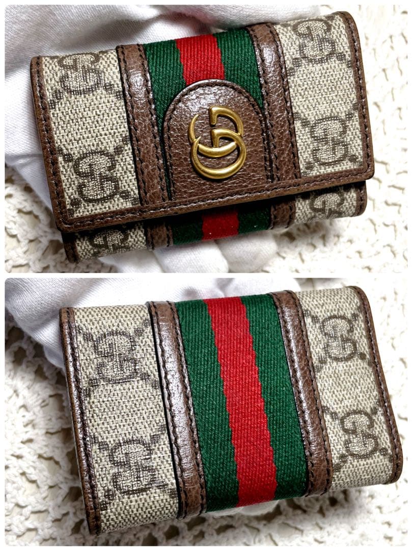 極美品　GUCCI オフィディア　GGマーモント　シェリー　キーケース