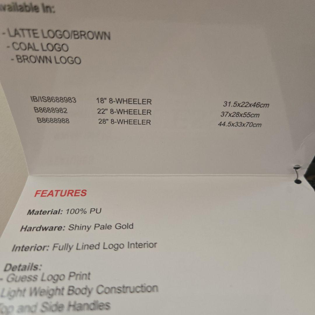 J*a様 [7/11まで値下げ]GUESS BERTA 18in,26L機内持ち