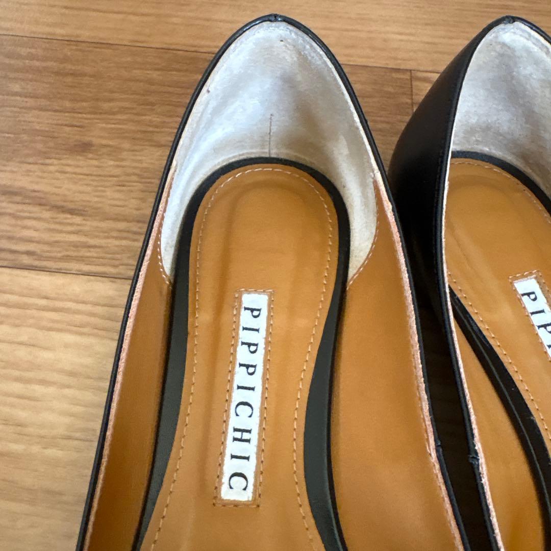 ピッピシック LINDA スクエアトゥ　フラットパンプス　23.5