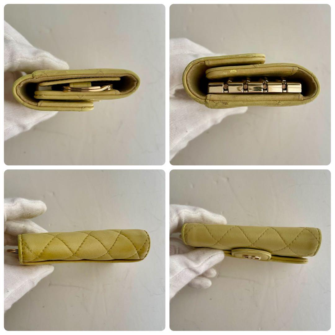CHANEL✨シャネルマトラッセ キルティングレザー イエロー キーケース４連