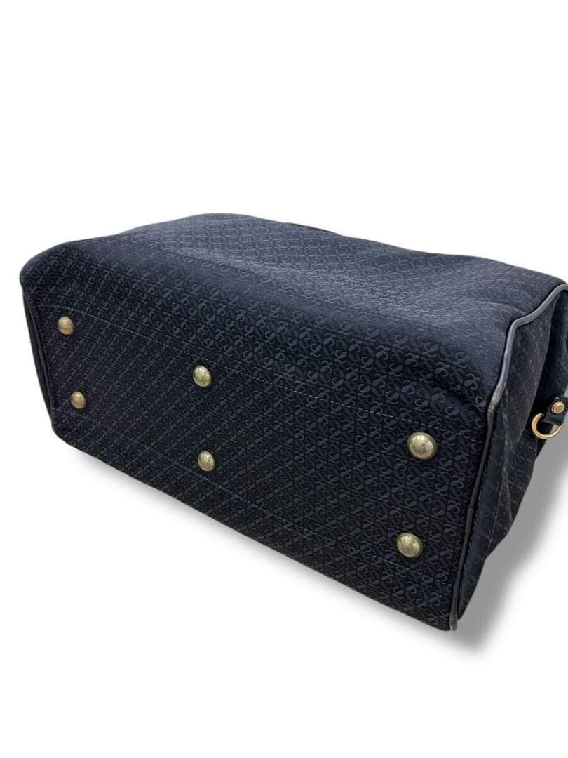☆LOEWE ロエベ ボストンバッグ ブラック キャンバス アナグラム