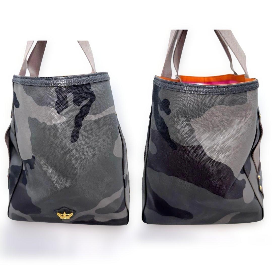 ✨良品✨ADMJ カモフラ柄 トートバッグ 王冠 A4ファイル対応 日本製