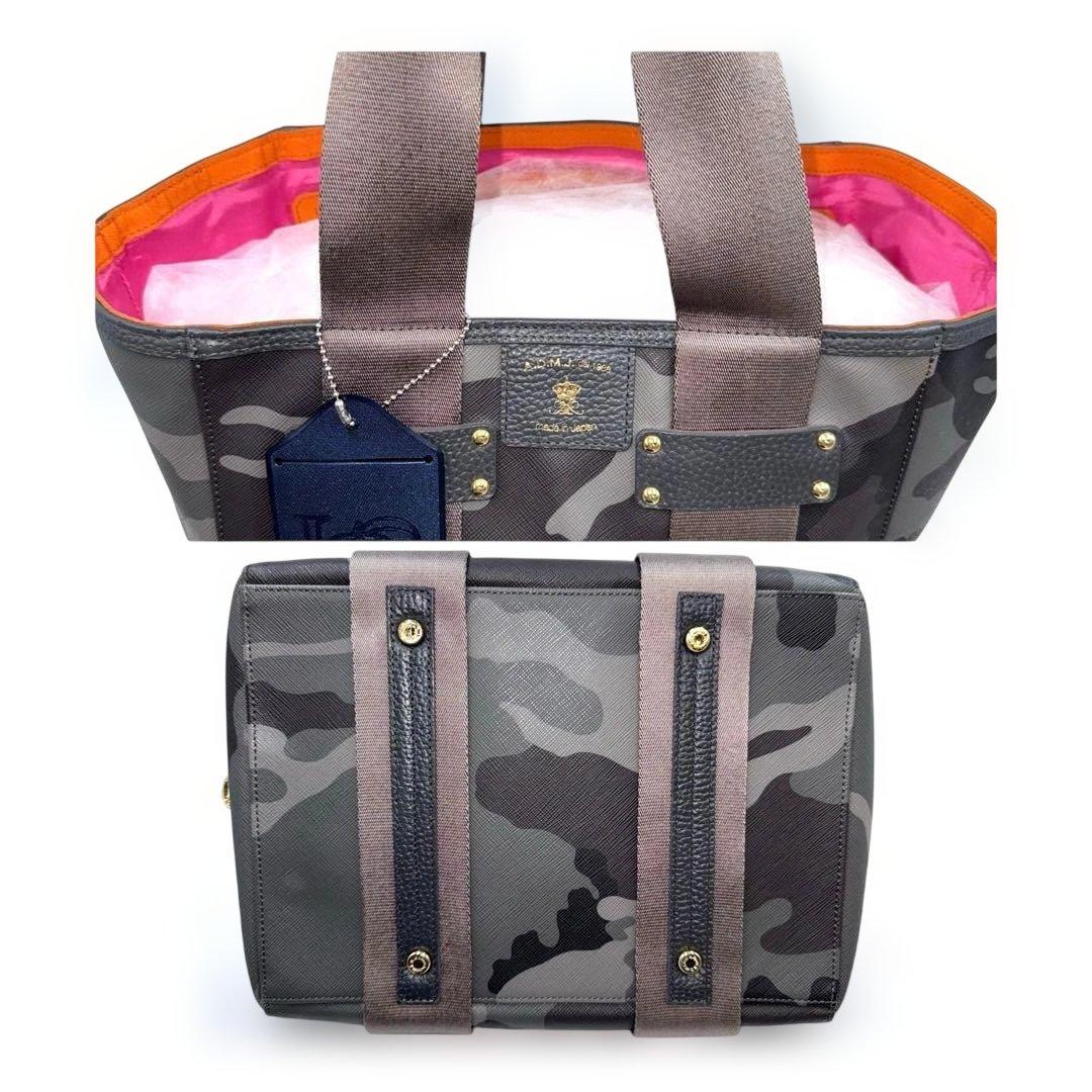 ✨良品✨ADMJ カモフラ柄 トートバッグ 王冠 A4ファイル対応 日本製