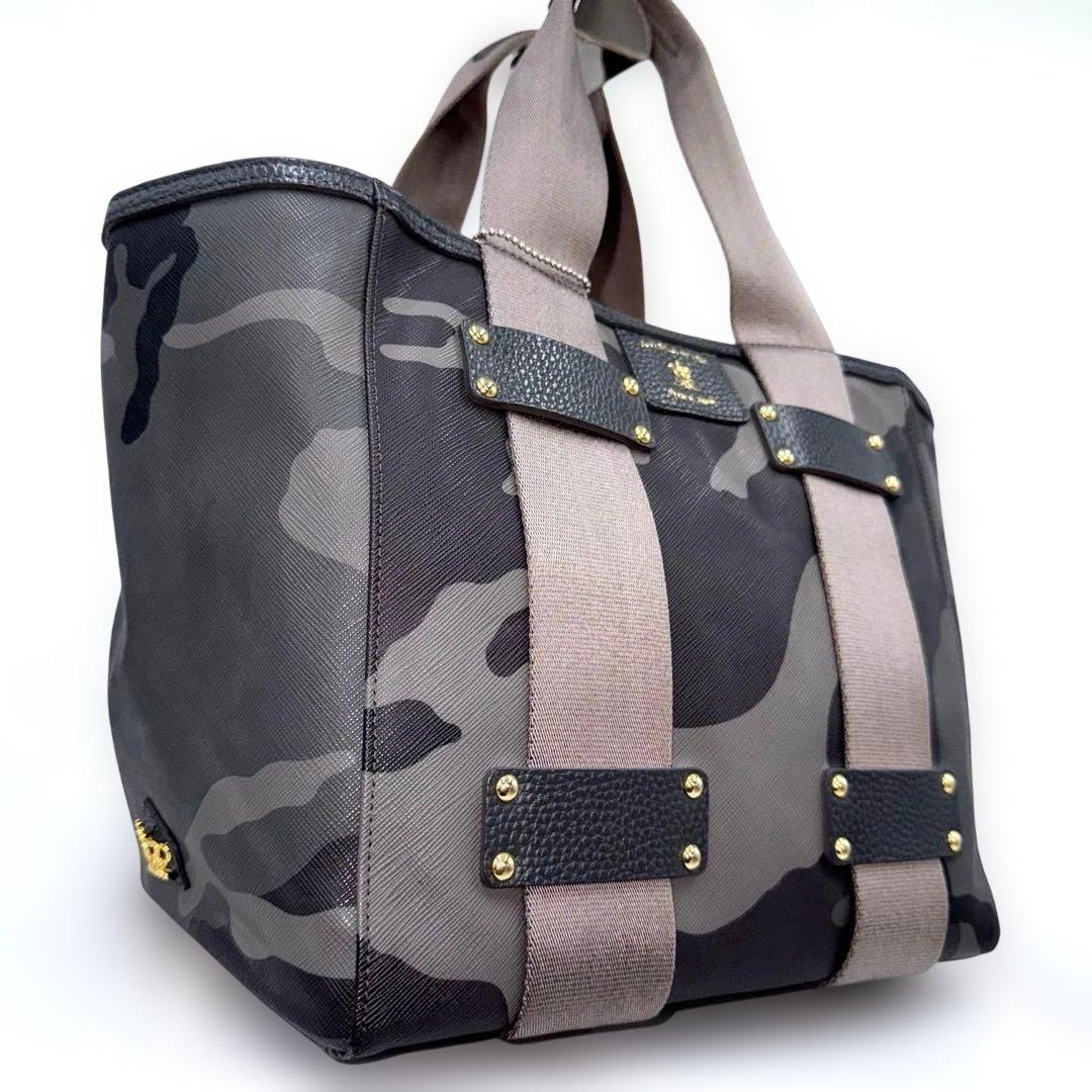 ✨良品✨ADMJ カモフラ柄 トートバッグ 王冠 A4ファイル対応 日本製