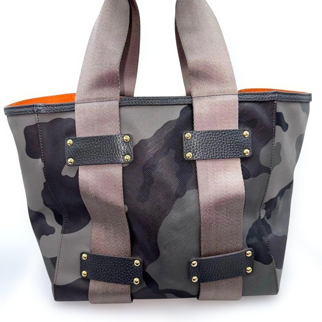 ✨良品✨ADMJ カモフラ柄 トートバッグ 王冠 A4ファイル対応 日本製