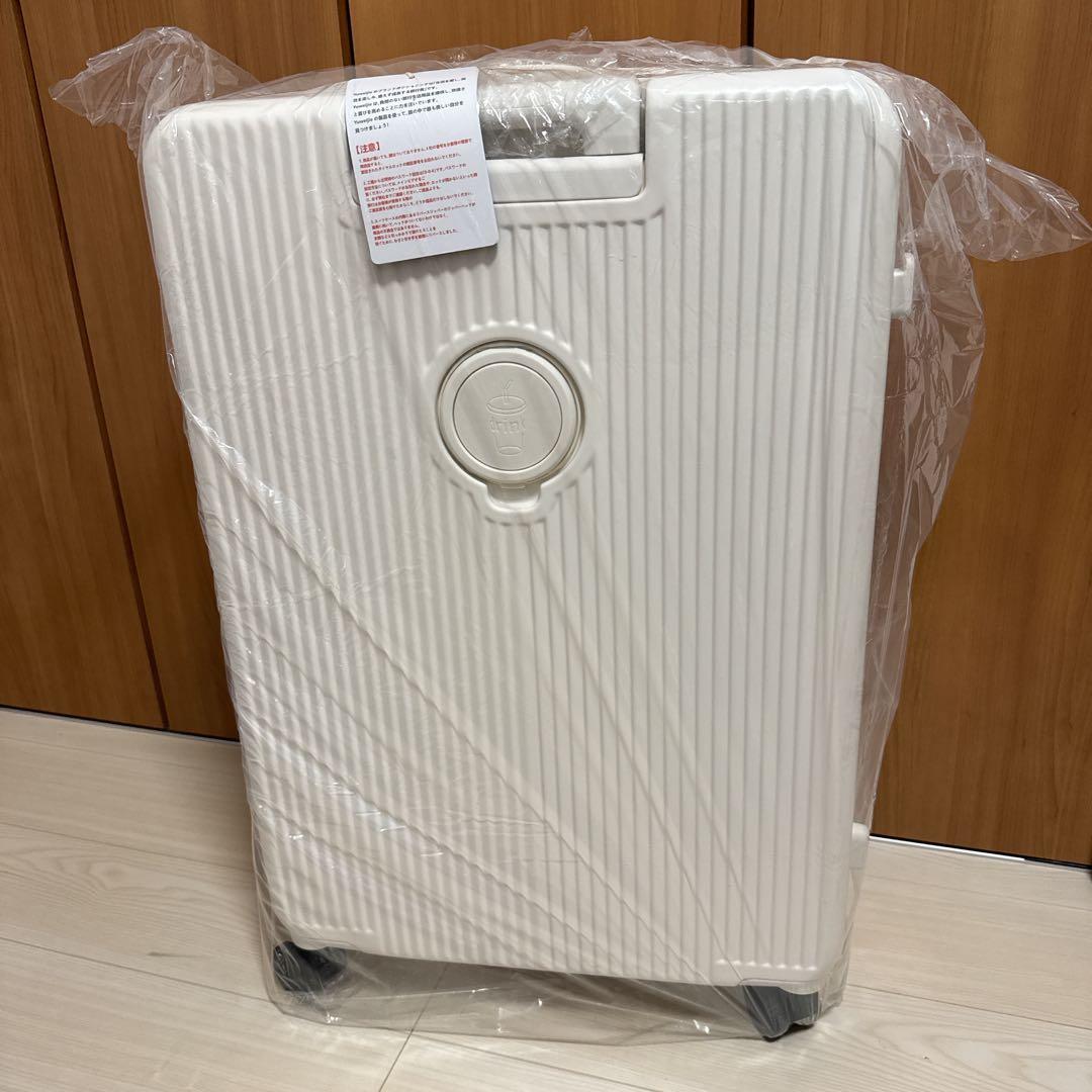キャリーケース スーツケース 拡張型 フロントオープン キャリーバッグ ホワイト