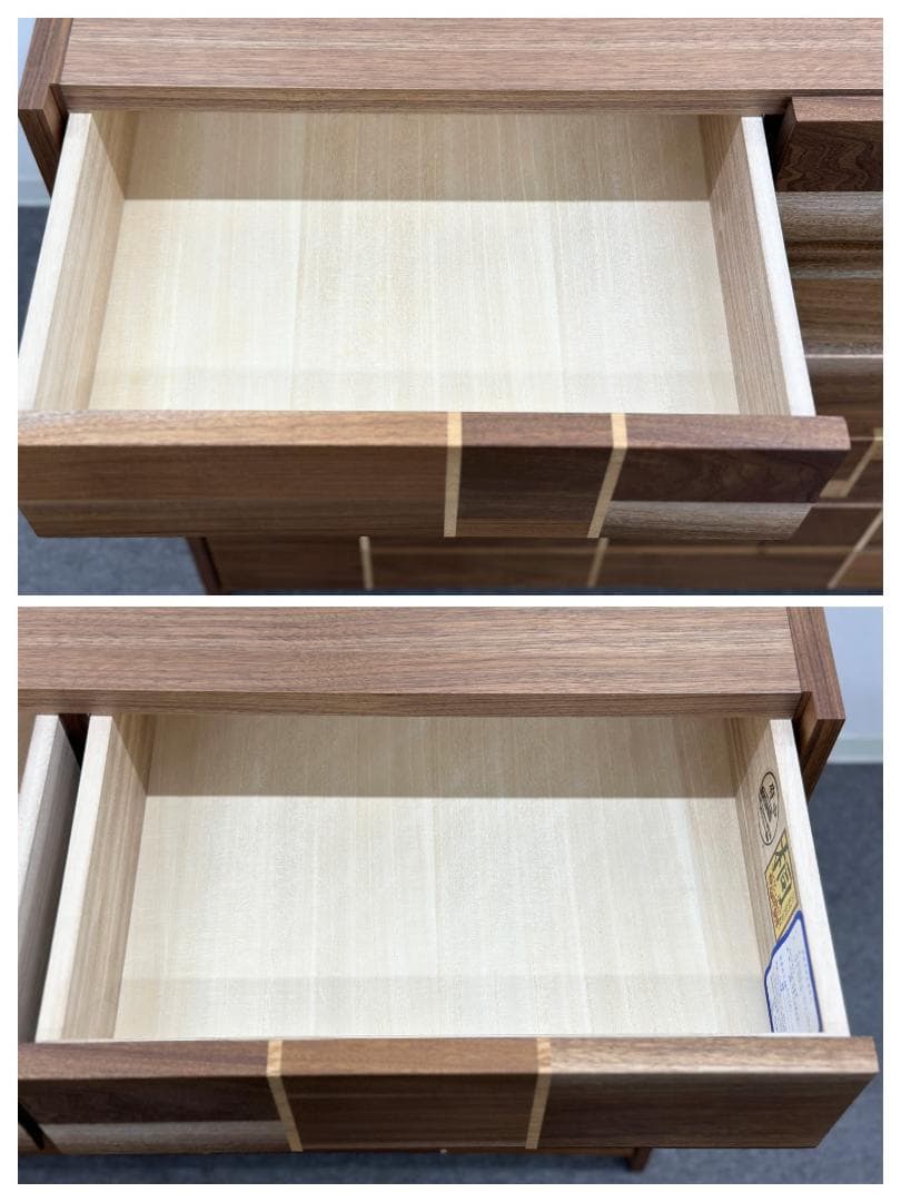 美品■府中家具■バーリオ　5段チェスト　モザイク柄　洋服ダンス　IDC大塚家具