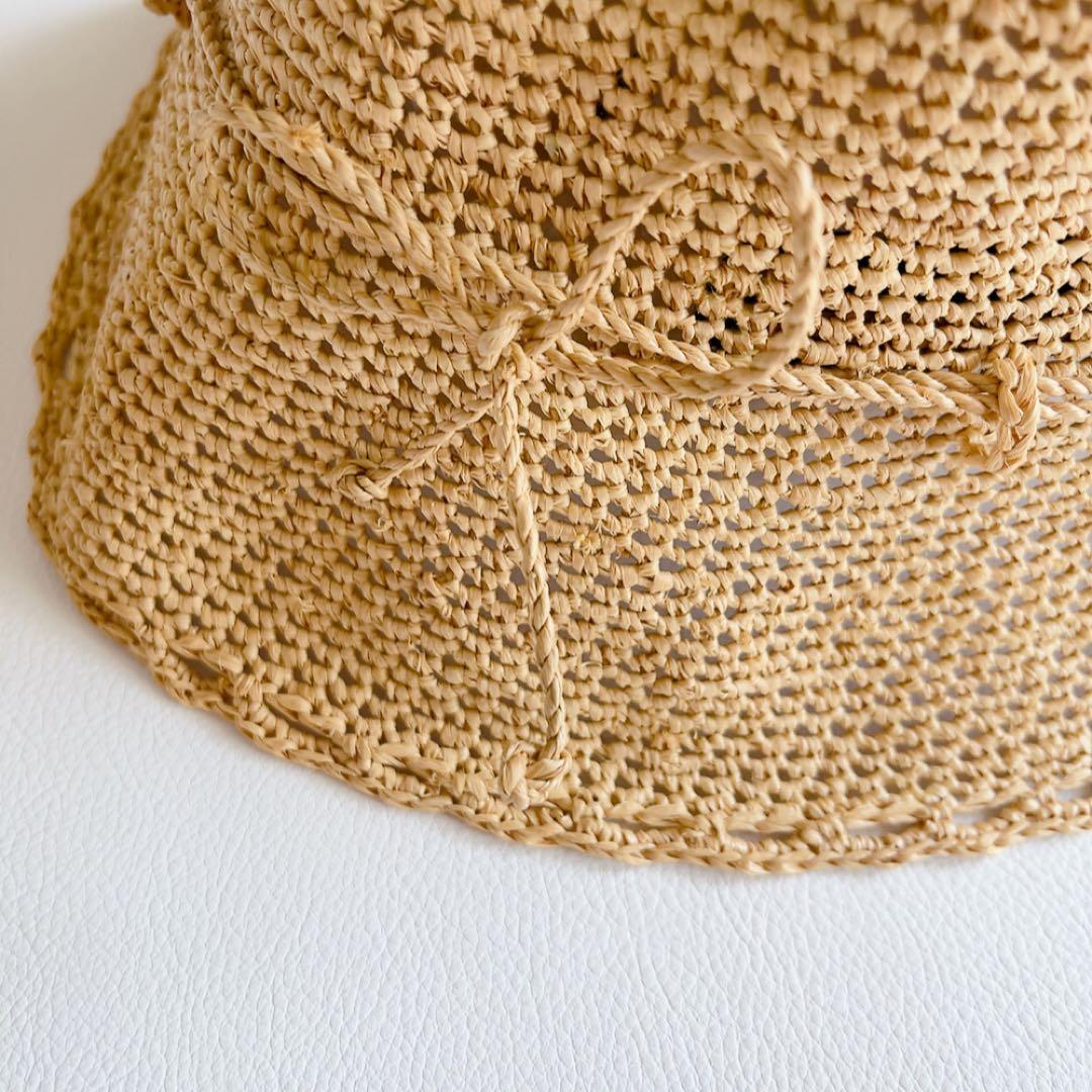 ヘレンカミンスキー　レースラフィアハット　希少デザイン　麦わら帽子　折りたたみ