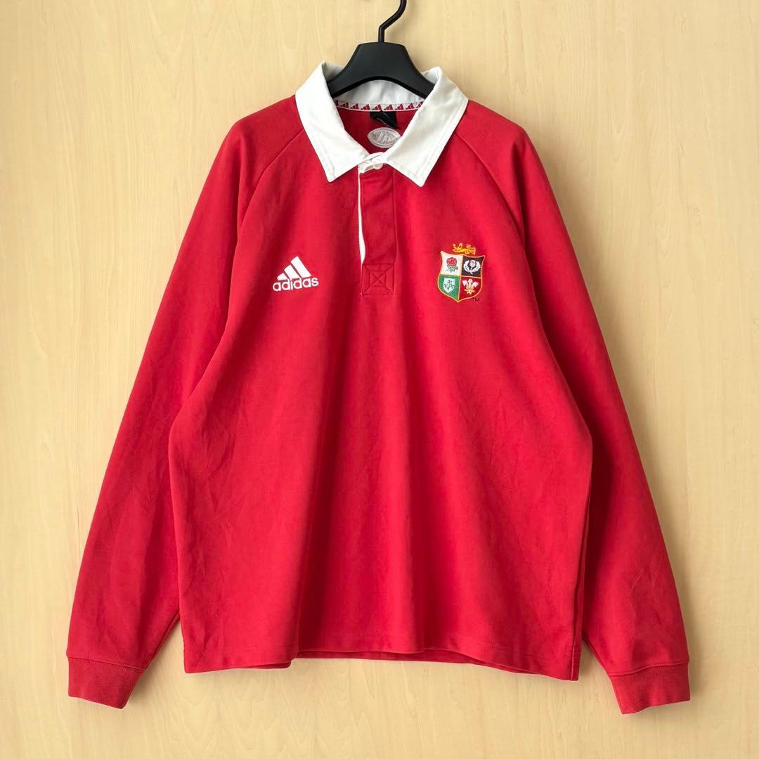 00s古着　アディダス　ブリティッシュ＆アイリッシュ・ライオンズ　ラガーシャツ