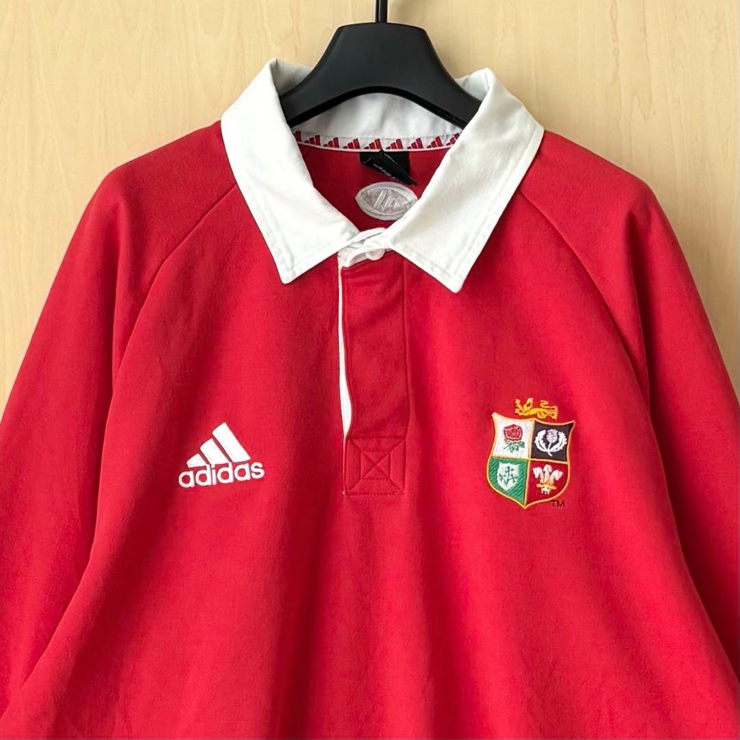 00s古着　アディダス　ブリティッシュ＆アイリッシュ・ライオンズ　ラガーシャツ