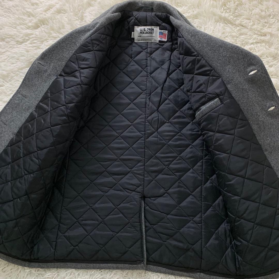 未使用/タグ付■SCHOTT ピーコート 740 ライトグレー 38