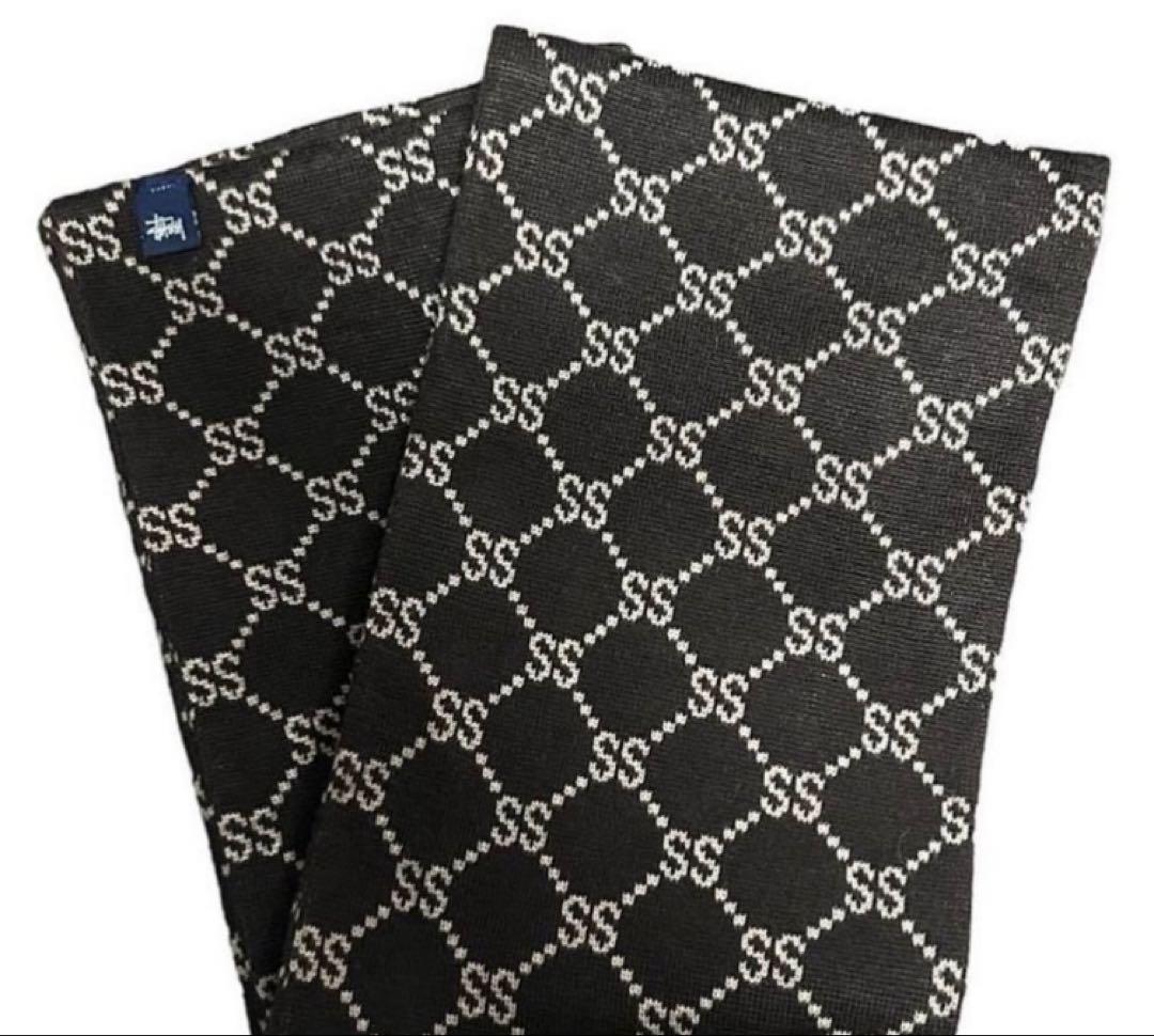 old stussy 紺タグ モノグラム マフラー パロディ