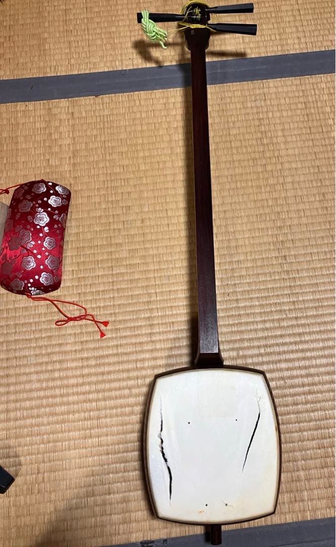 三味線 中棹 東さわり付 皮破れ