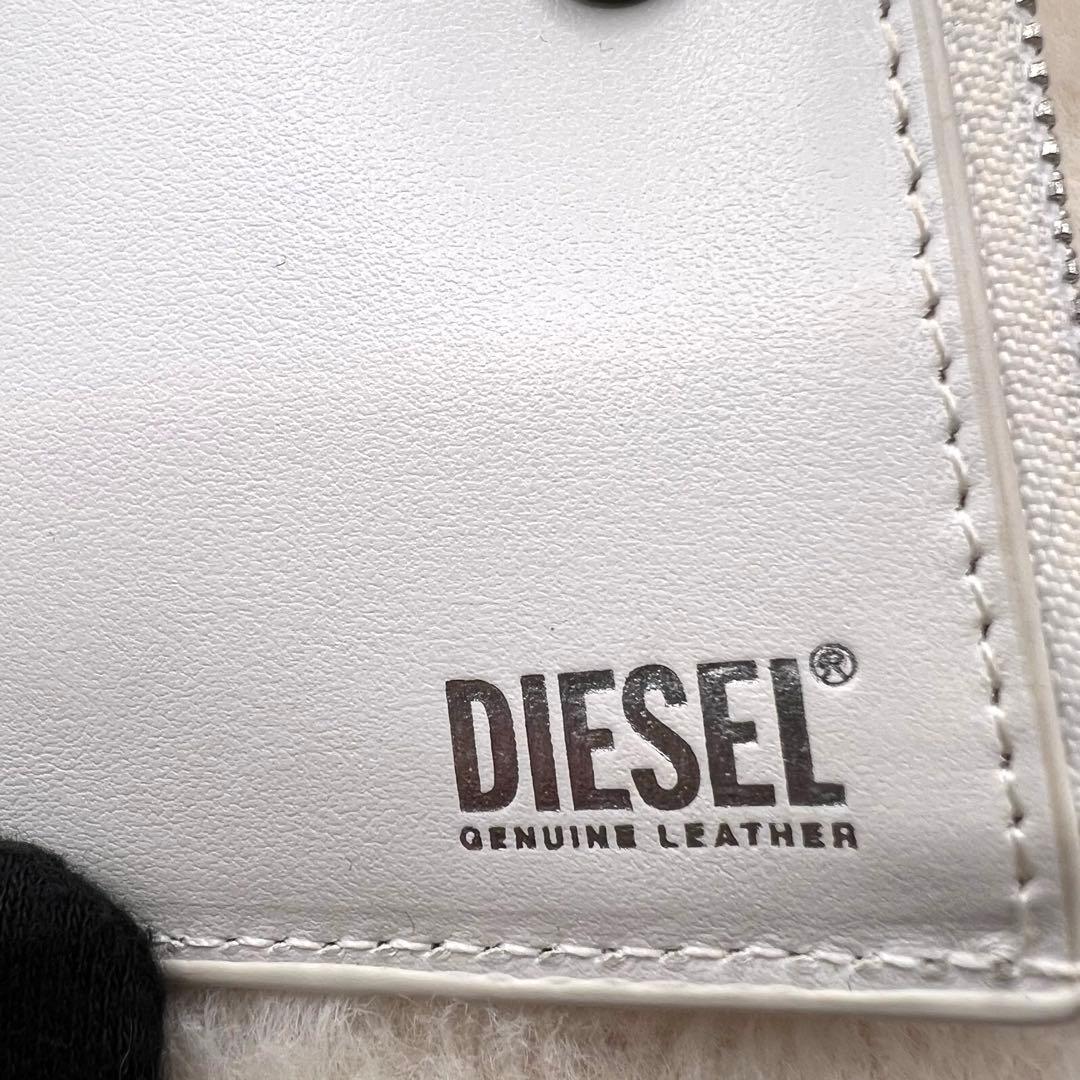 未使用箱付✨DIESEL 1DR 二つ折り財布 ホワイト 牛革