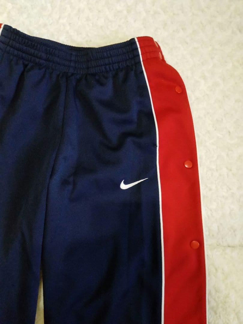 90s NIKE ナイキ スナップボタン セットアップ ネイビー Ｌ バスケ